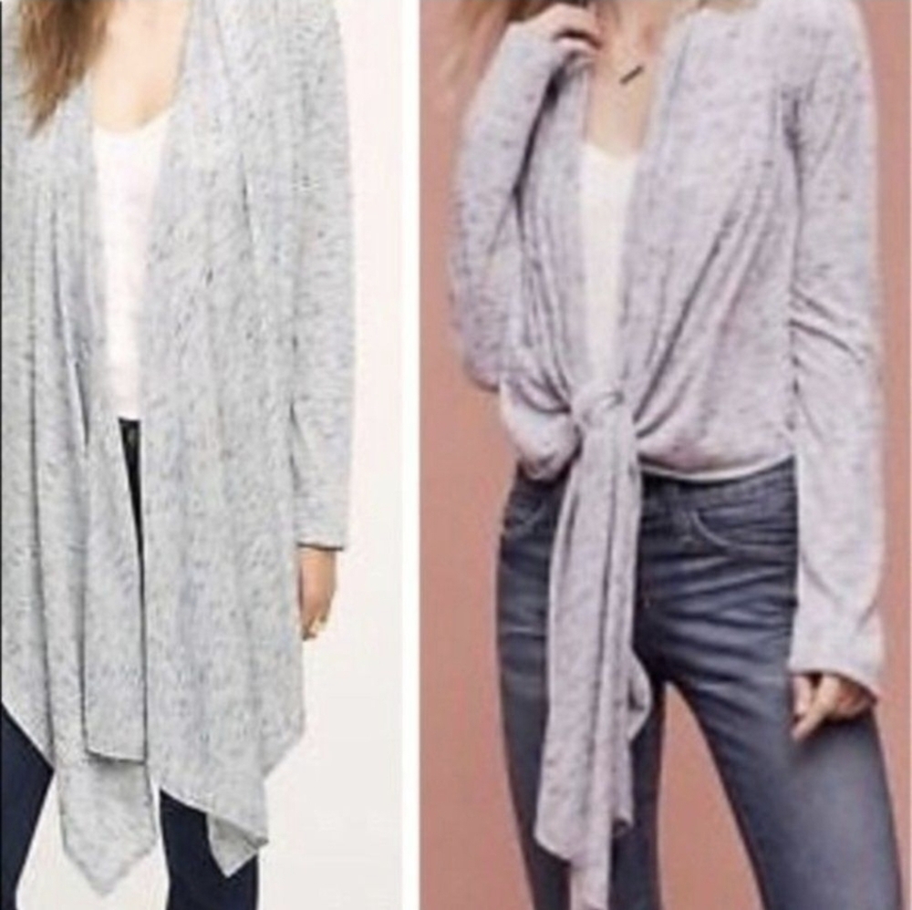 Pure + Good Anthro Cardigan Cascadia Blue Heathered Long Sleeve Size S